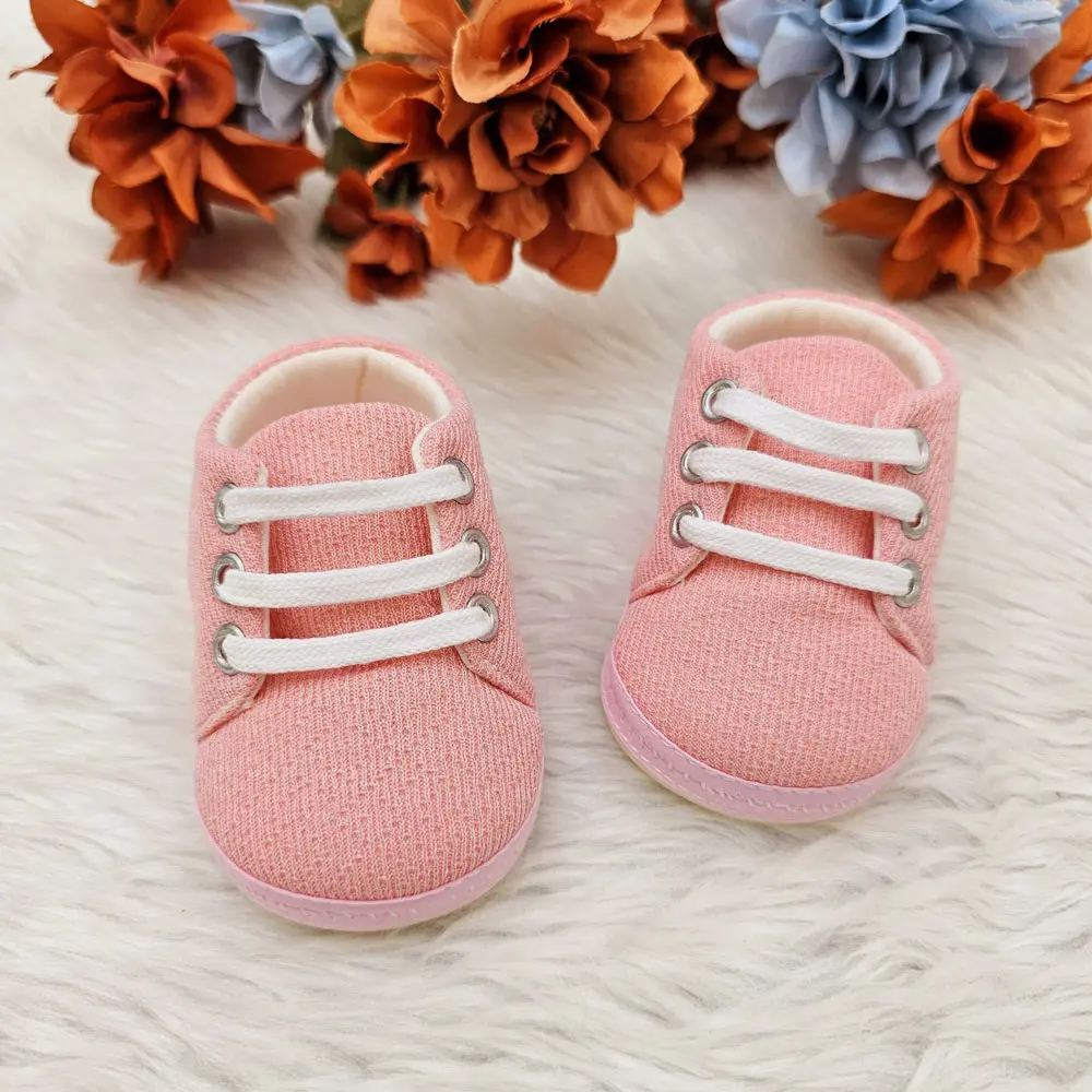 Baby Boys Girls Shoes Lace Up Leather Infant Sneakers Crib Shoes 2