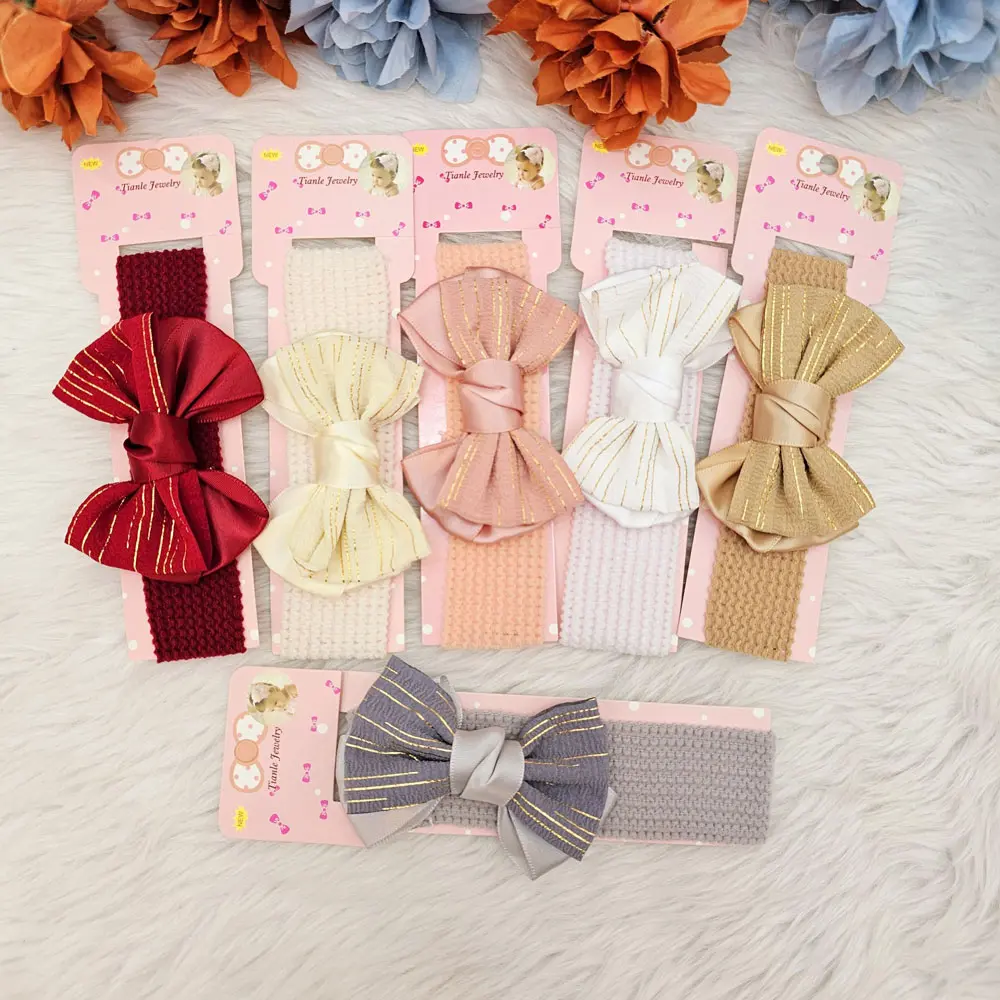 Baby Girl Multicolored Bow Headband (pack of 6)