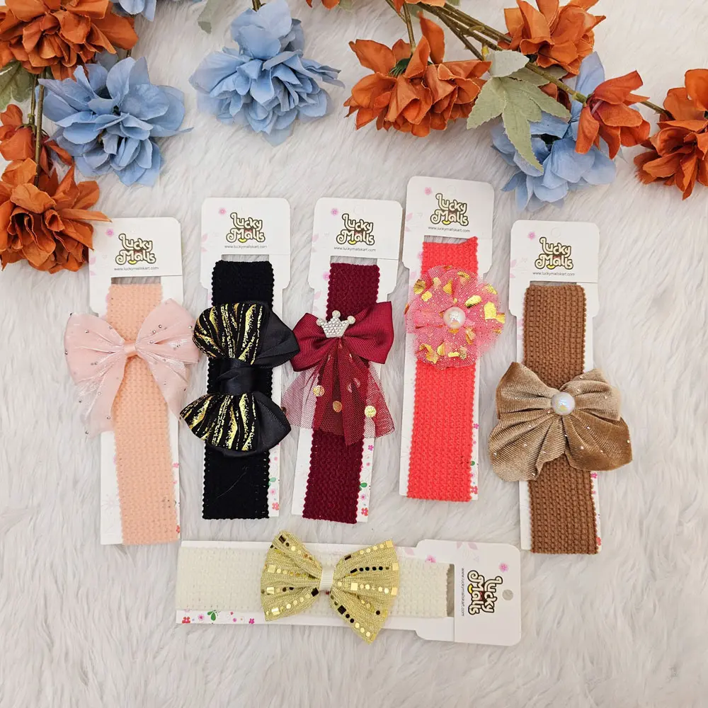 Baby Girl Random Design Multicolored Headband (Pack of 6) 1