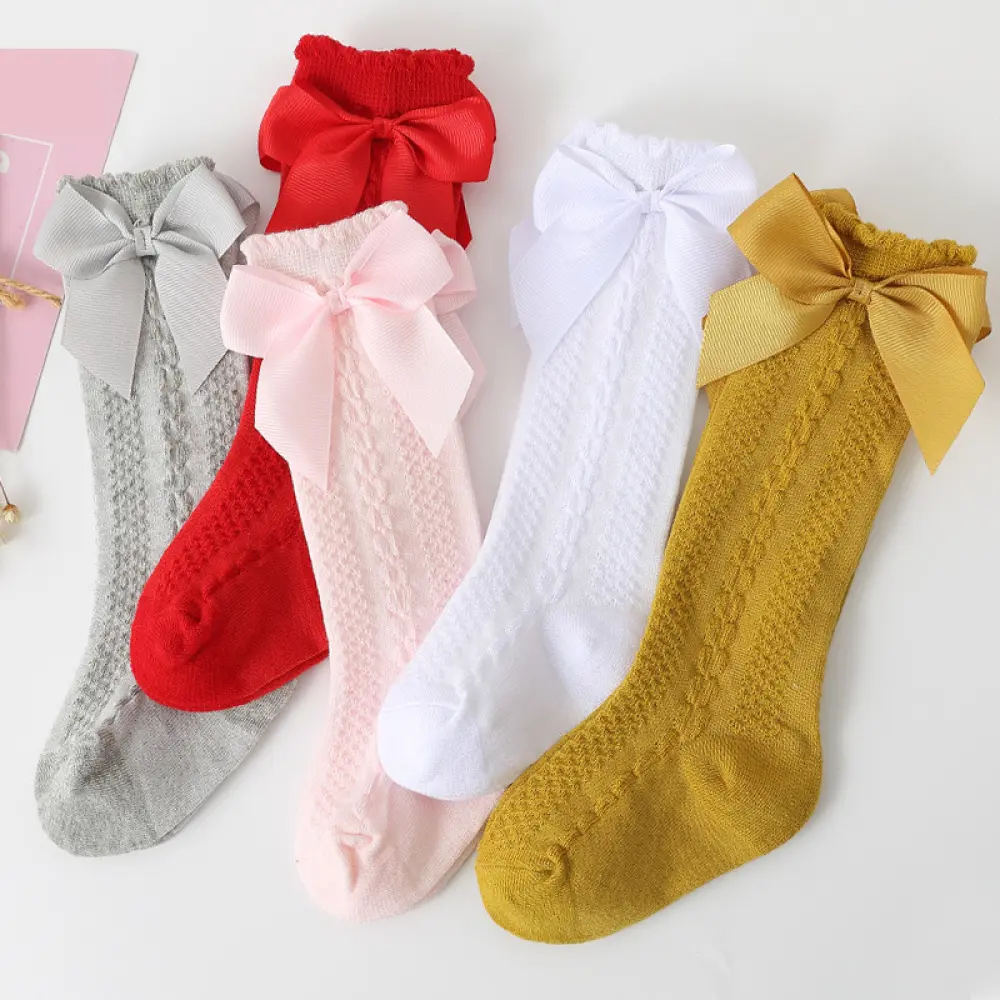 Baby Girls Socks Newborn Infant Toddler Kids Princess Bow Thigh Long Socks