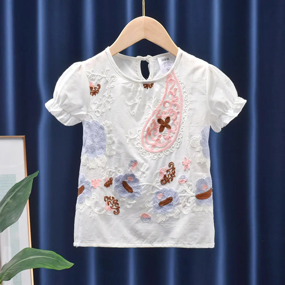 Baby Girls Summer Cotton Floral Pattern T-shirt