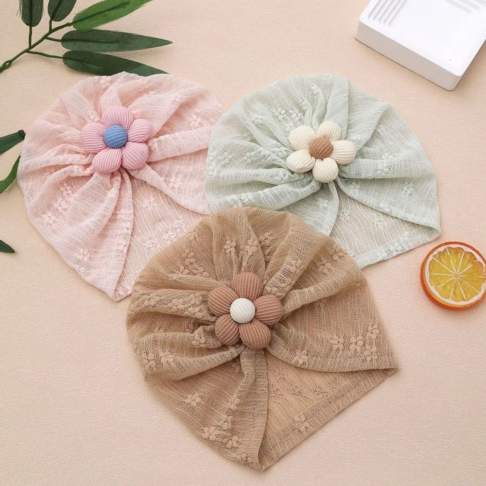 Baby Turban Hat With A Flower Decoration (4)