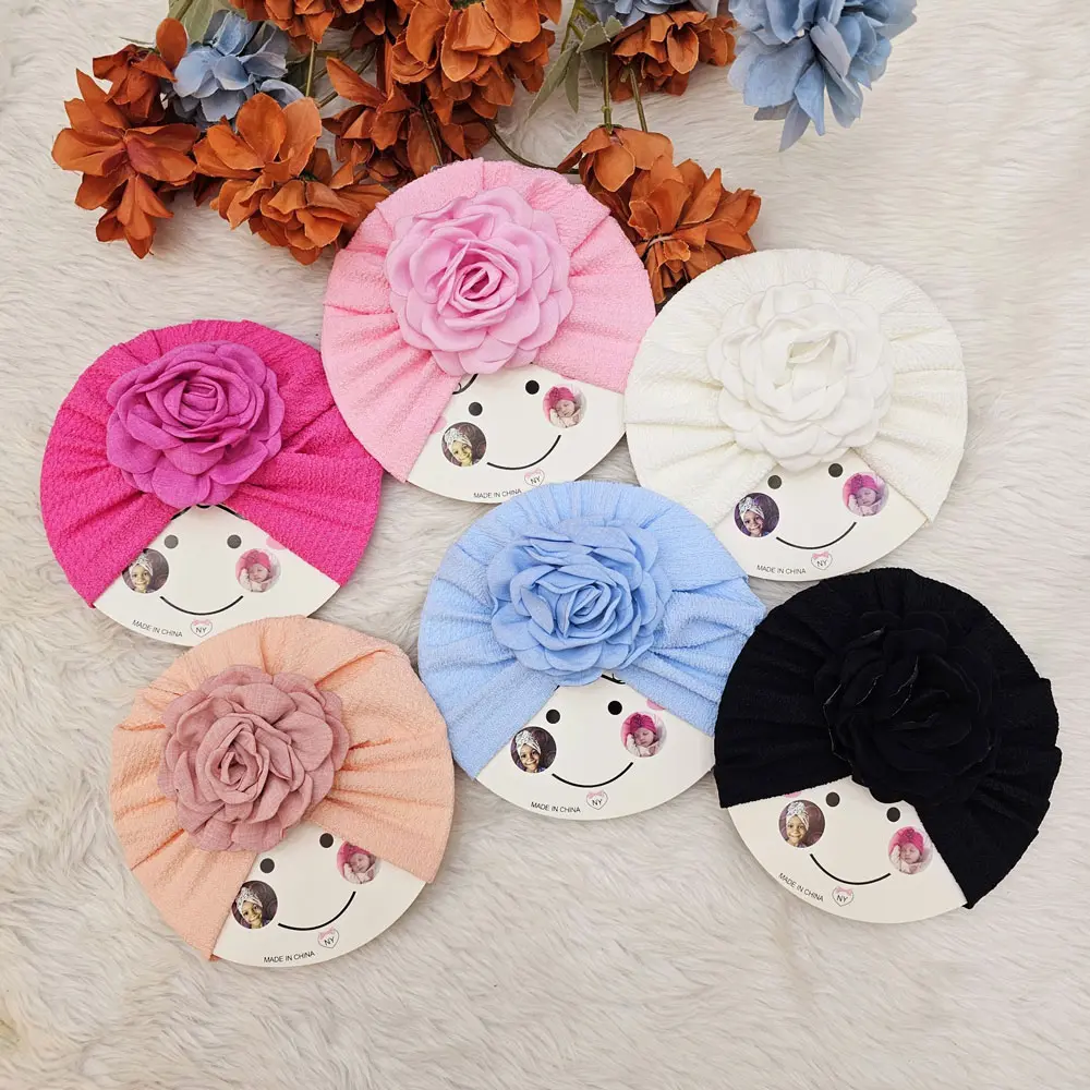 Baby Turban Hat featuring W4ith Flower For Infants Or Toddlers