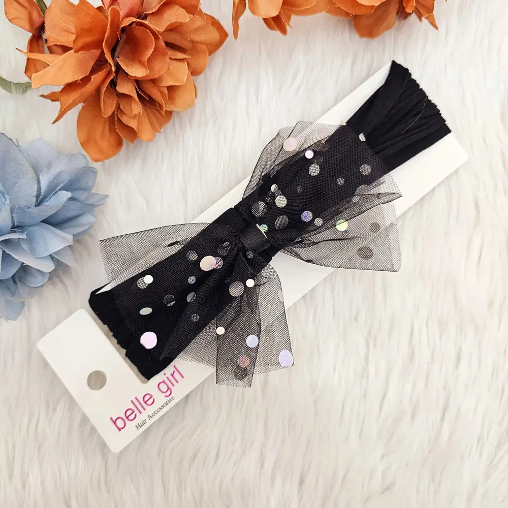 Bow Elastic Hair Bands for Baby Cotton Turban Bow Knotted Hairband (2)