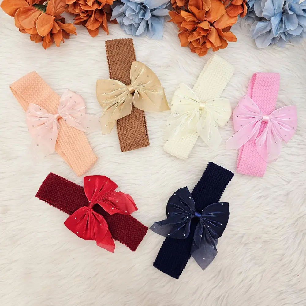Bow knot Soft Elastic Headbands For Baby Girl (Pack of 6)