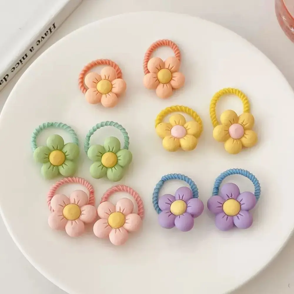 Children Cute Candy Color Small Mini Thumb Hair Ties Set 2