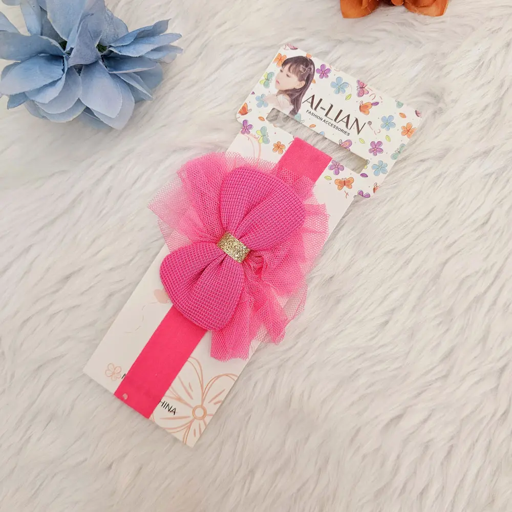 Flower & Bow Stretchable, Nylon Headband for Newborn Infant Toddlers  (2)