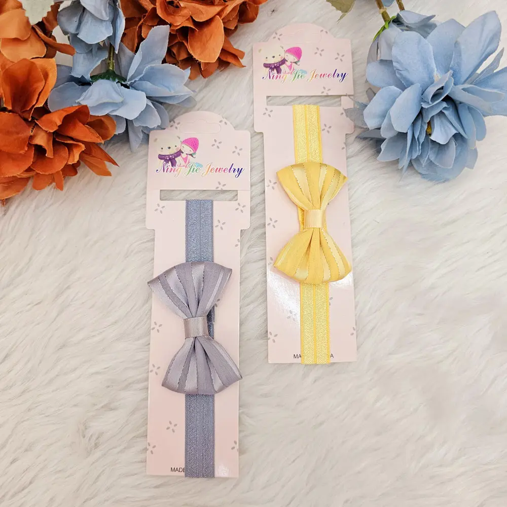 Girls Elastic Bow Headband Set (Pack Of 6) (2)