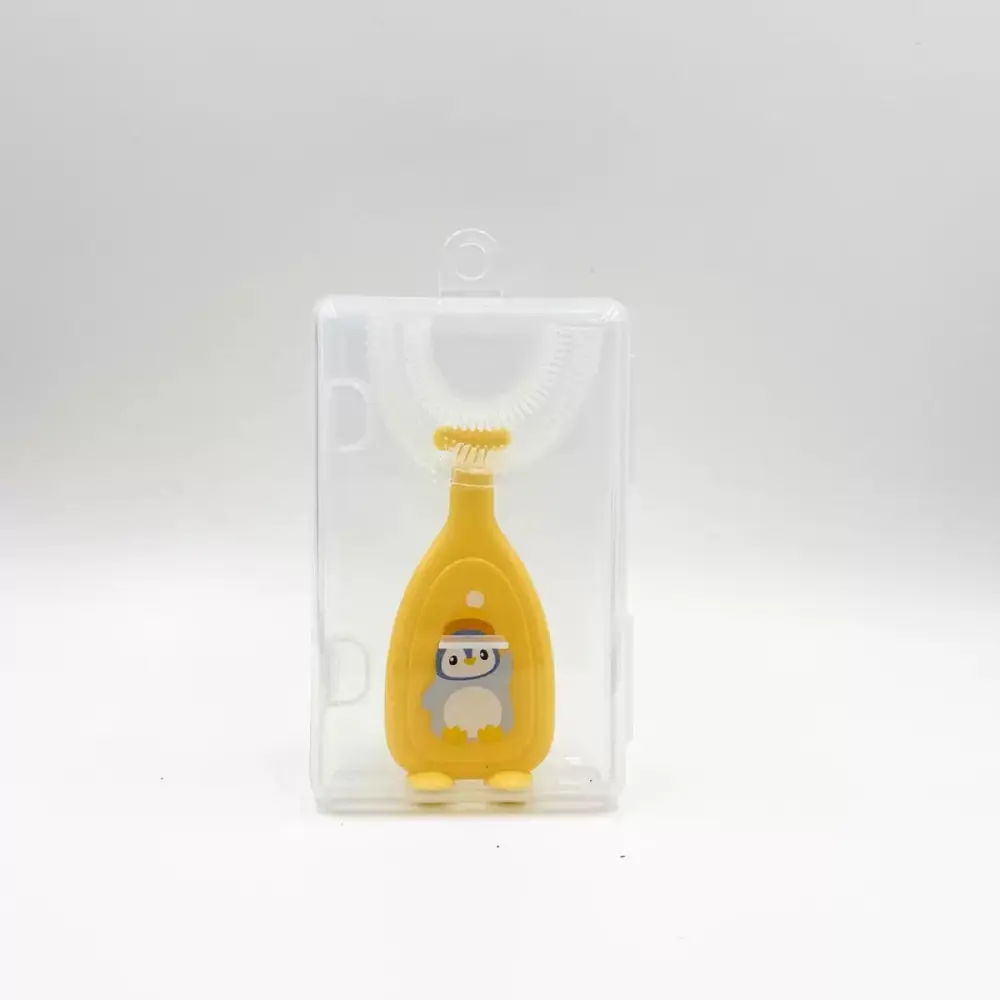 Kids Manual Toothbrush Soft U Shape PP with Silicone Baby Toothbrush