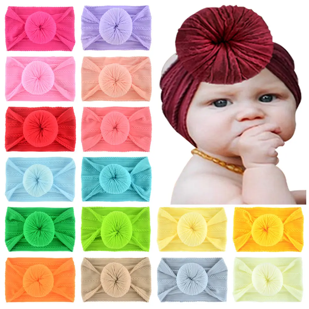 Knitted Baby Headband With A Donut Knot Design Bow (10)