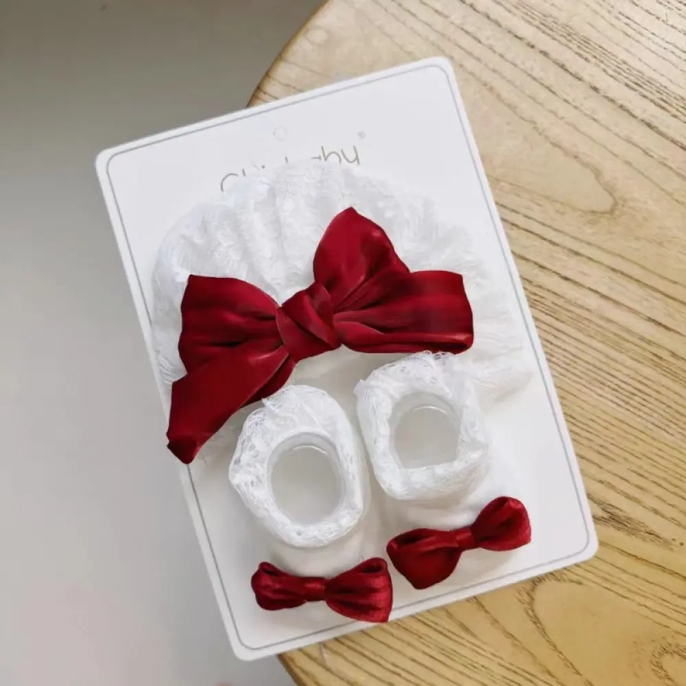 Lace Headband With Bow And Pairs Of Matching Lace Socks (3)
