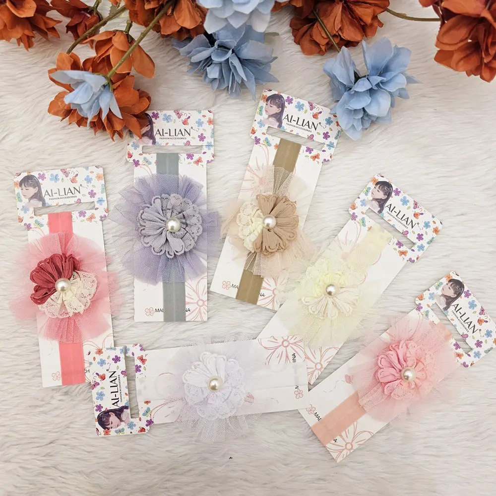 Layered Fabric Flower And A Central Pearl Accent Headband