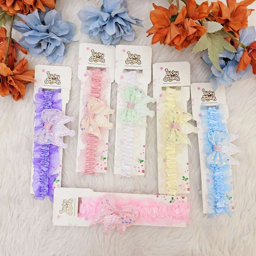 Multicolor Stylish Designed Stretchable Headband(pack of 6)