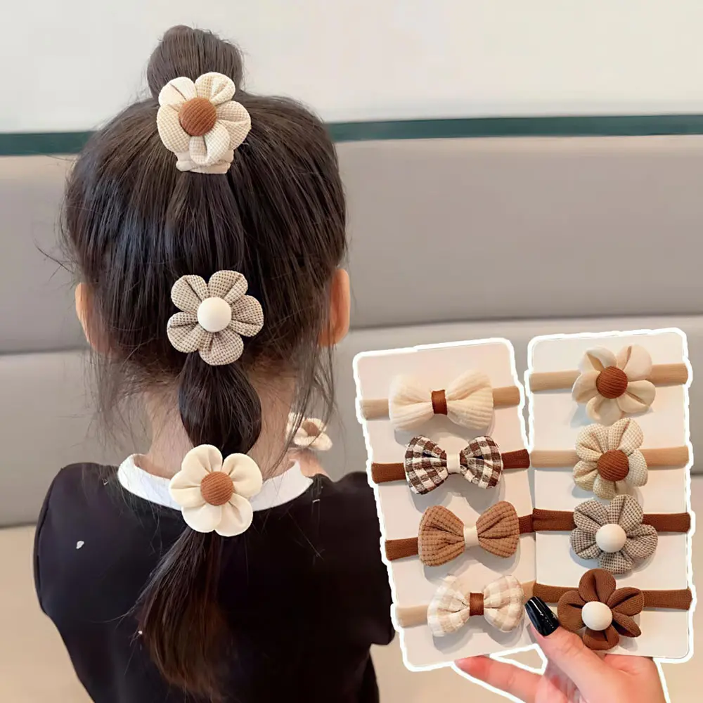 Pack of 16 Pcs, Random Design Baby Girls Hair Ties, Rubber Bands, Hair Accessory (4)