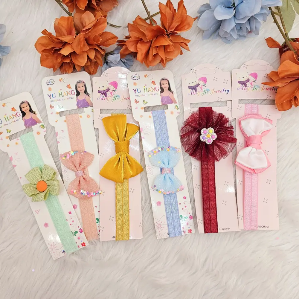 Random Design Mixed color Baby Girls Hairbands (Pack Of 6) (2)