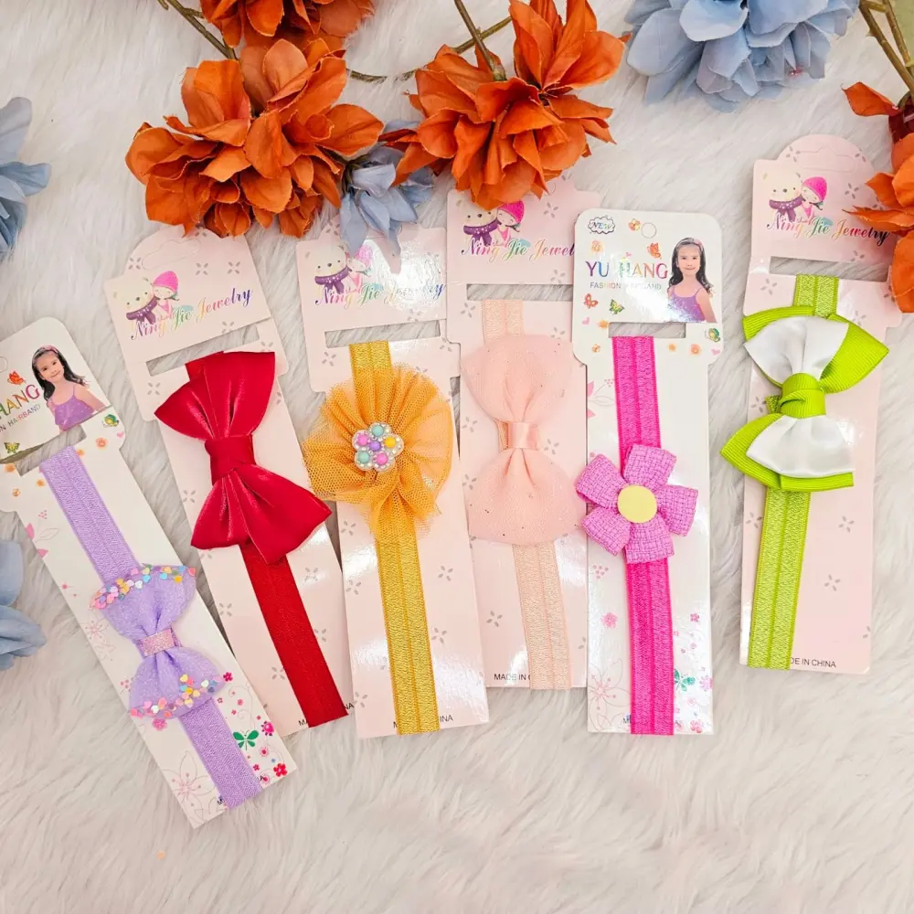Random Design Mixed color Baby Girls Hairbands (Pack Of 6) 1