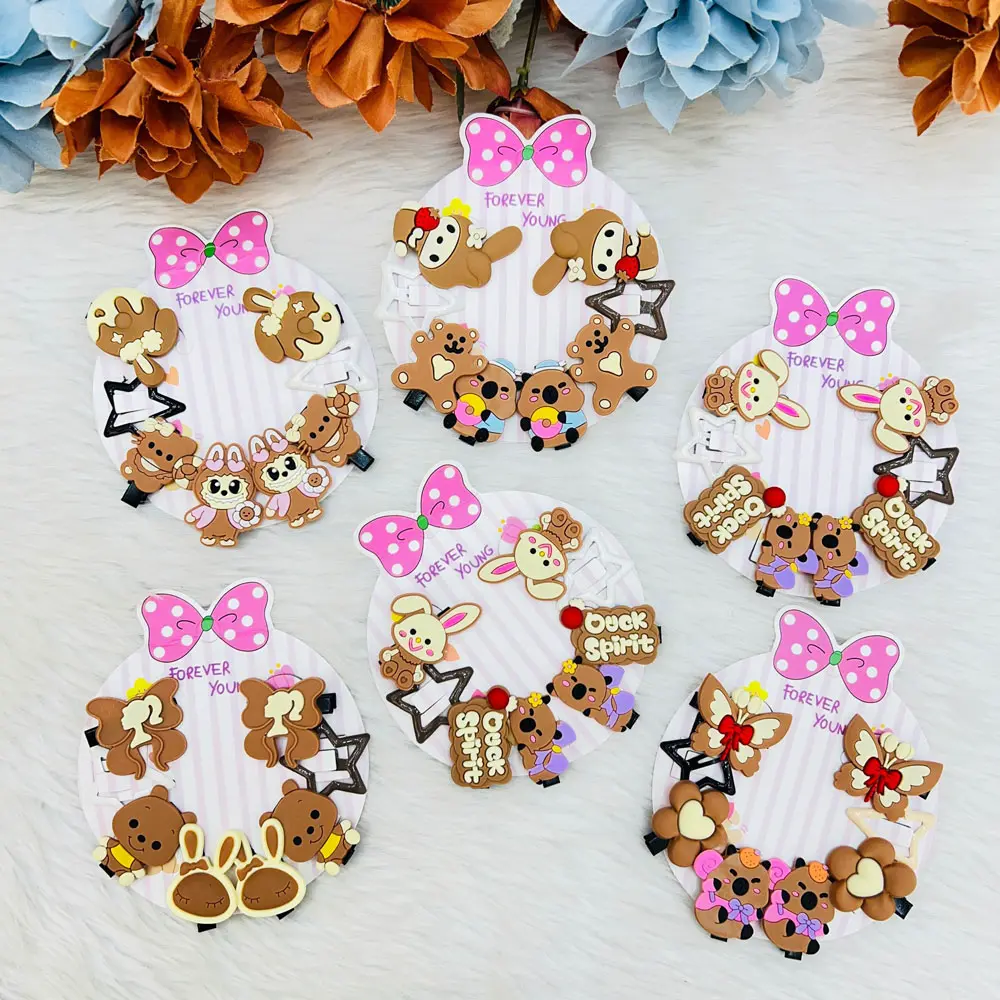 Random Mixed Designed Hair Clips For Kids