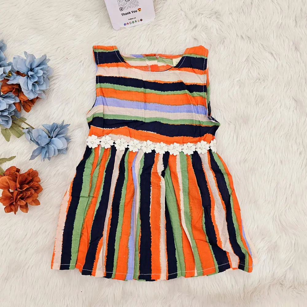 Sleeveless Round Neck A line Frock