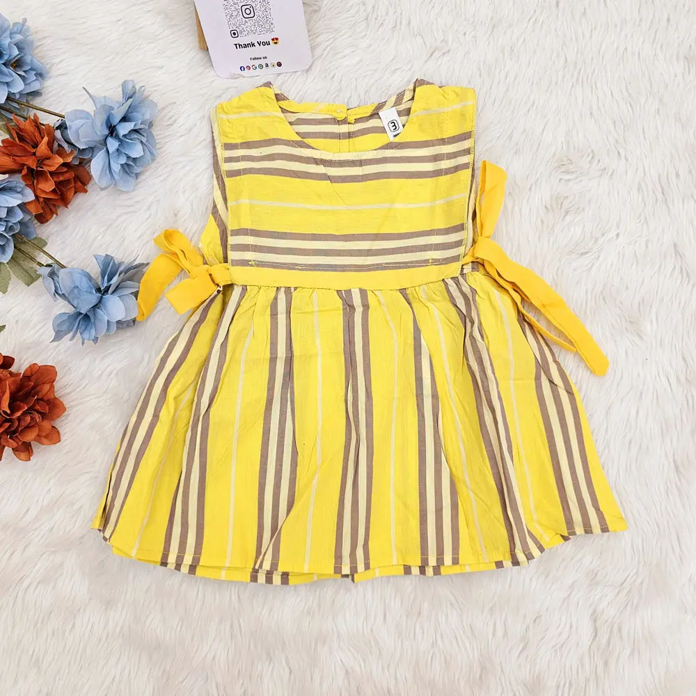 Sleeveless Round Neck Cotton Frock For Baby Girl