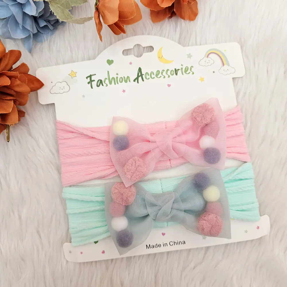 Stylish Soft & Elastic Knot Bow Hairband for Baby Girls (Pack of 2) (3)