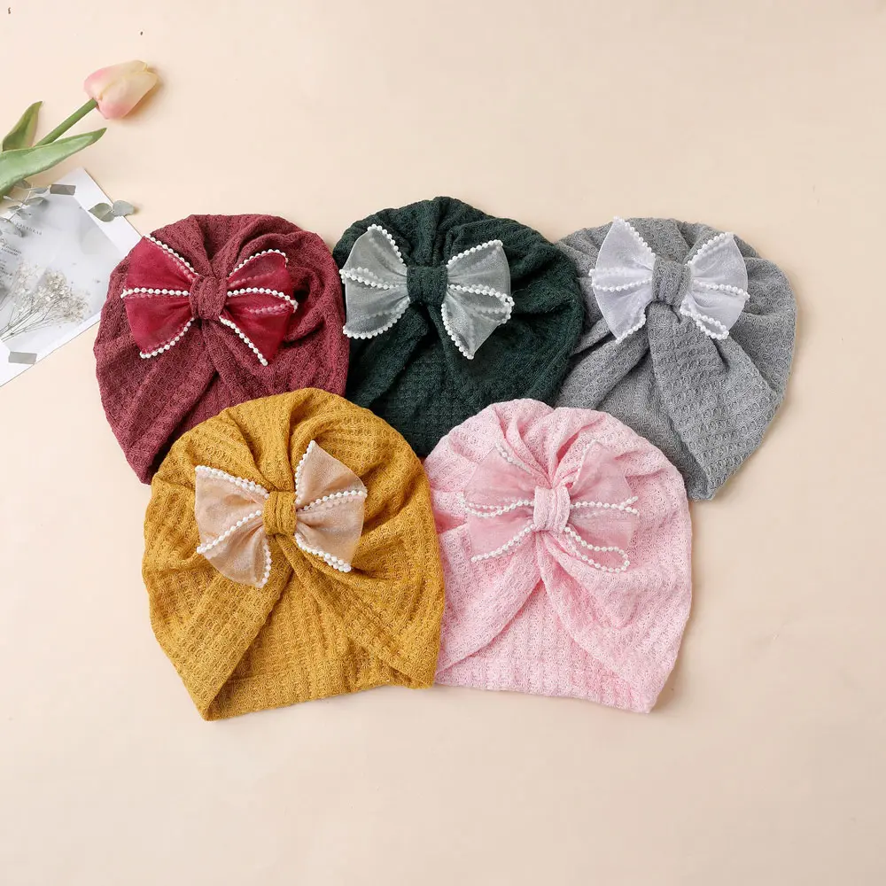 Turban Hats for Baby Beaded Pre Tied Knot Hats (5)