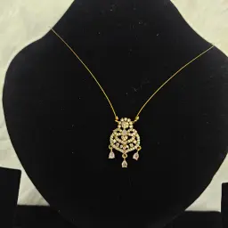 AD Stone Pearl String Neckpiece