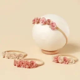 Baby Floral with Nylon Headbands for Newborn Girls