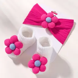 Baby Flower Headband And Socks Set (2)
