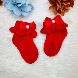 Baby Girl Lace Bow Ankle Socks Frilly Design Socks