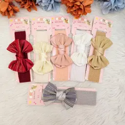 Baby Girl Multicolored Bow Headband (pack of 6)