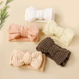 Baby Girls Big Topknot Turban Headband Braided Ribbed Knit Newborn Toddler Baby Oversized Bow Headband