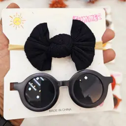 Baby Girls Cotton Turban Wrap Headbands And Googles (6)
