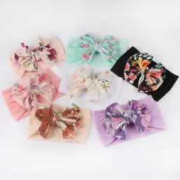 Baby Headbands With Oversized Bows, Featuring Various Floral Patterns And Solid Colors (2)