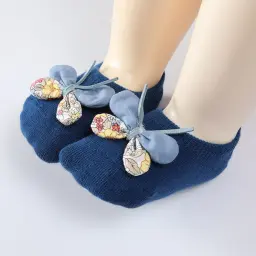Baby Moo Butterfly Bow Anti Skid Ankle Length Toddler Socks (3)