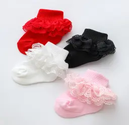 Baby Socks Newborn Girl Clothes Eyelet Frilly Lace Socks 1