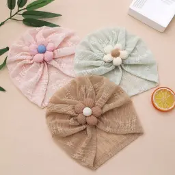 Baby Turban Hat With A Flower Decoration (4)