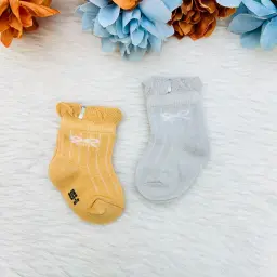 Baby girls ankle socks with a frill trim pack of 2 2