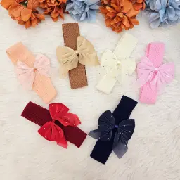 Bow knot Soft Elastic Headbands For Baby Girl (Pack of 6)