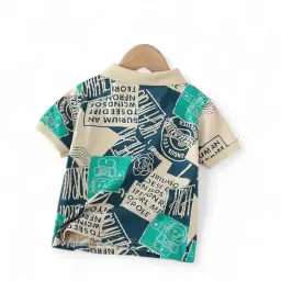 Boy's Alphabet Pattern Printed T-Shirt