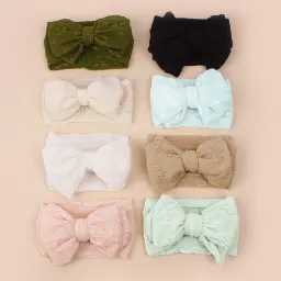 Breathable Baby Mesh Headband Top Knot Bow Headband (6)