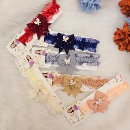 Butterfly Designed Multicolored Stretchable Headband (Pack of 6)