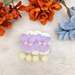 Cartoon Rabbit Shape With A small Bow Tie And A Hanging Pom Pom  (2)