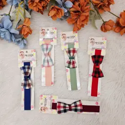 Checked Knot Bow Headband For Babies (6)