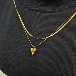 Drop Heart Layered Necklace
