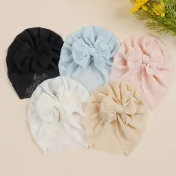 Elastic Mesh Hat Fetal Hat Bow Cross Border Childrens Hair Accessories