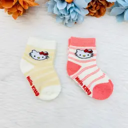Hello Kitty Pink Plaid Ankle Length Pull On Cotton Blend Socks