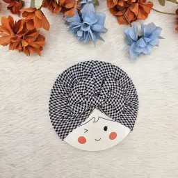 Knotted Gingham Baby Turban For Babies (4)
