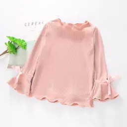 Long Sleeve Pink Colored A-line Top