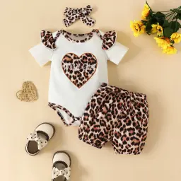 Newborn Baby Girl Romper Shirt Top Shorts 2Pcs Outfits