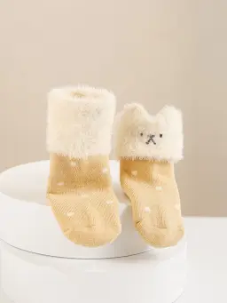 Newborns Socks Thickened and Velvet Warm Socks for Infants 1